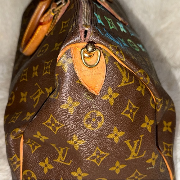 Louis Vuitton Brown Monogram Bag with Multicolor Rainbow Accents - Picture 2 of 7